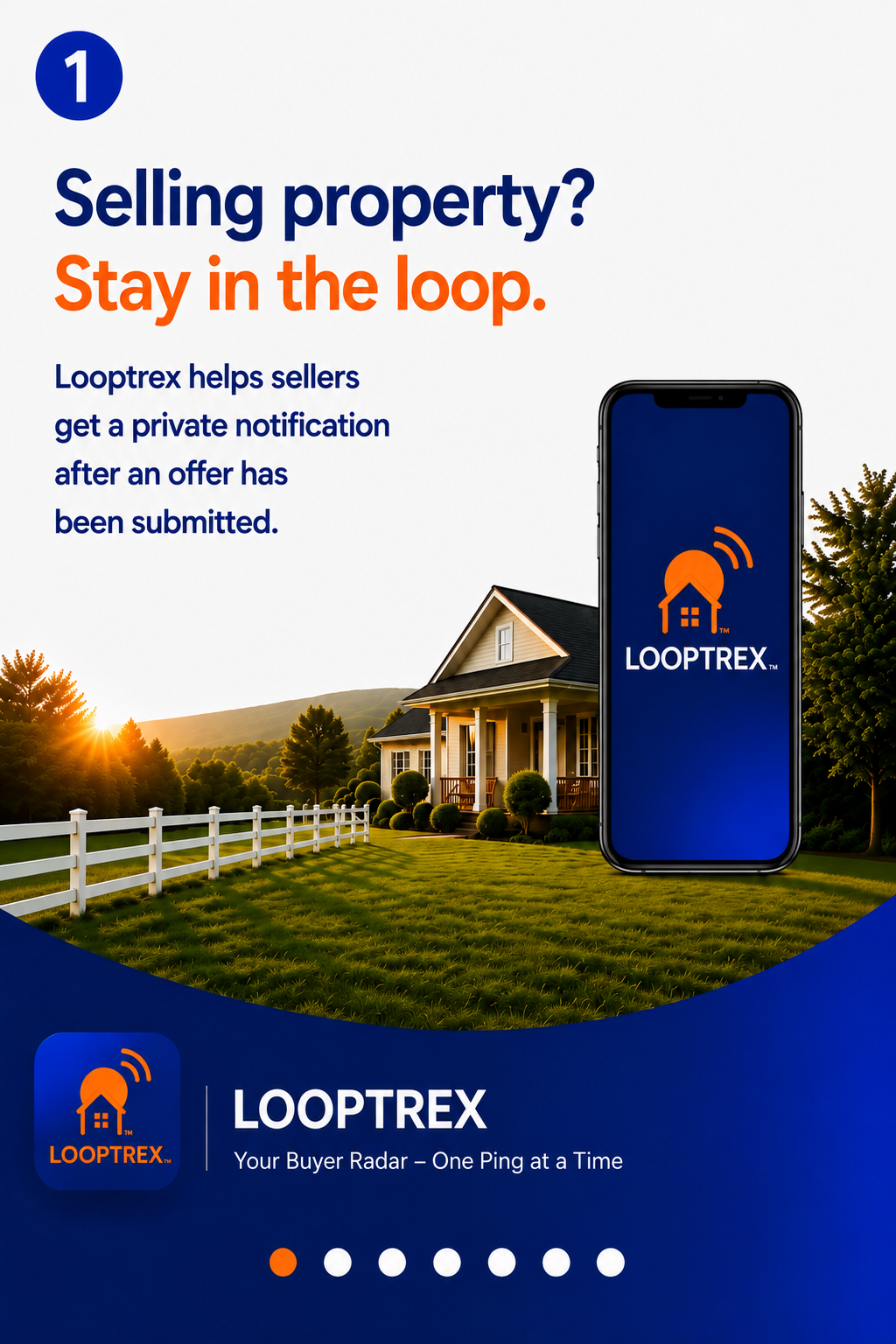Looptrex walkthrough slide 1: Selling property? Stay in the loop.